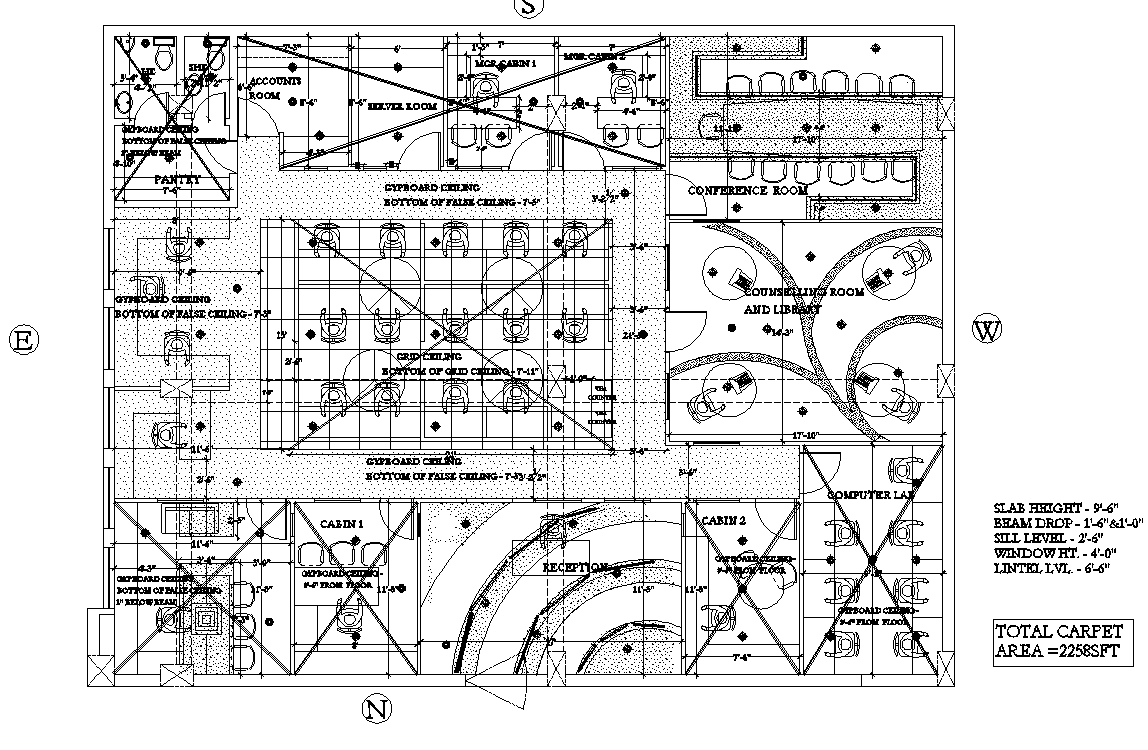 Office Layout Plan  In DWG File  