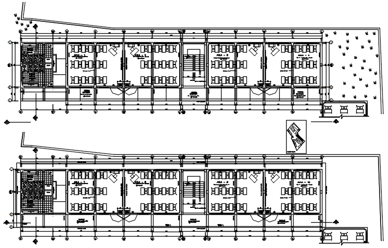 Architectural plan of school with detail dimension in dwg file 