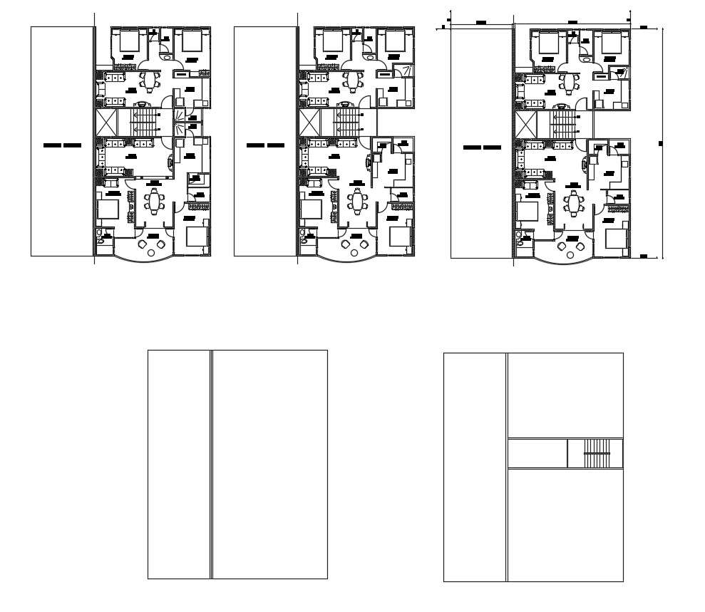 Architectural plan of the house with furniture detail in dwg file