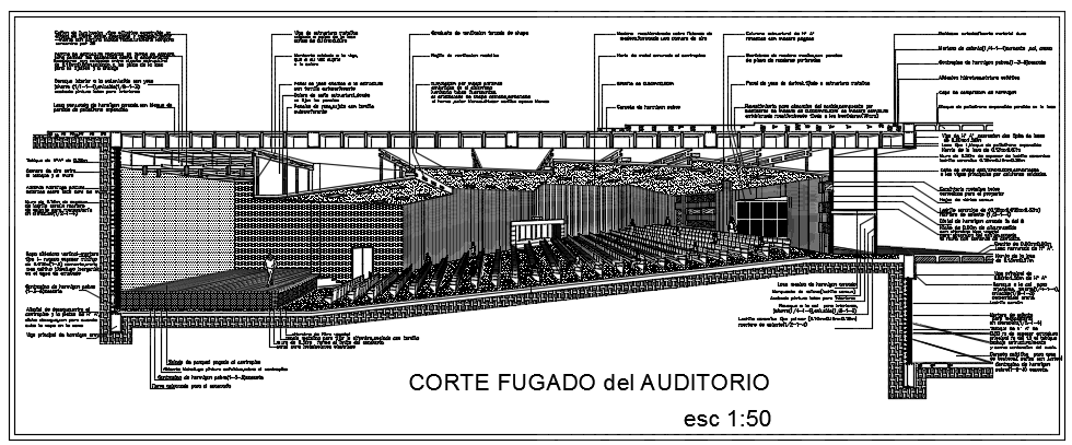 Architectural section auditorium detail dwg file