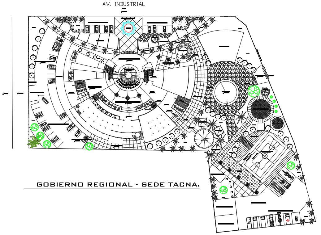 Architectural site plan CAD drawing download