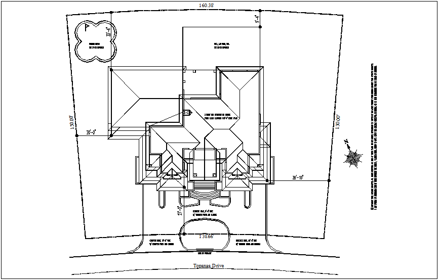 Architectural view of site plan dwg file