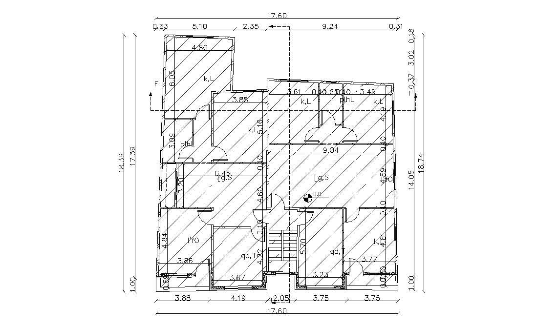 Architecture Bungalow Floor Plan Working Drawing CAD File