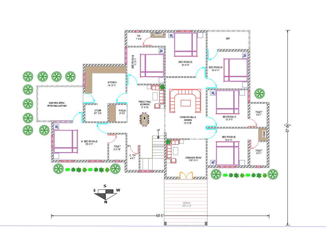 Modern Bungalow Architecture DetailsofDWG CAD Drawing File