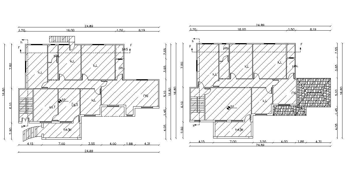 Architecture House Bungalow Floor Plan Design DWG