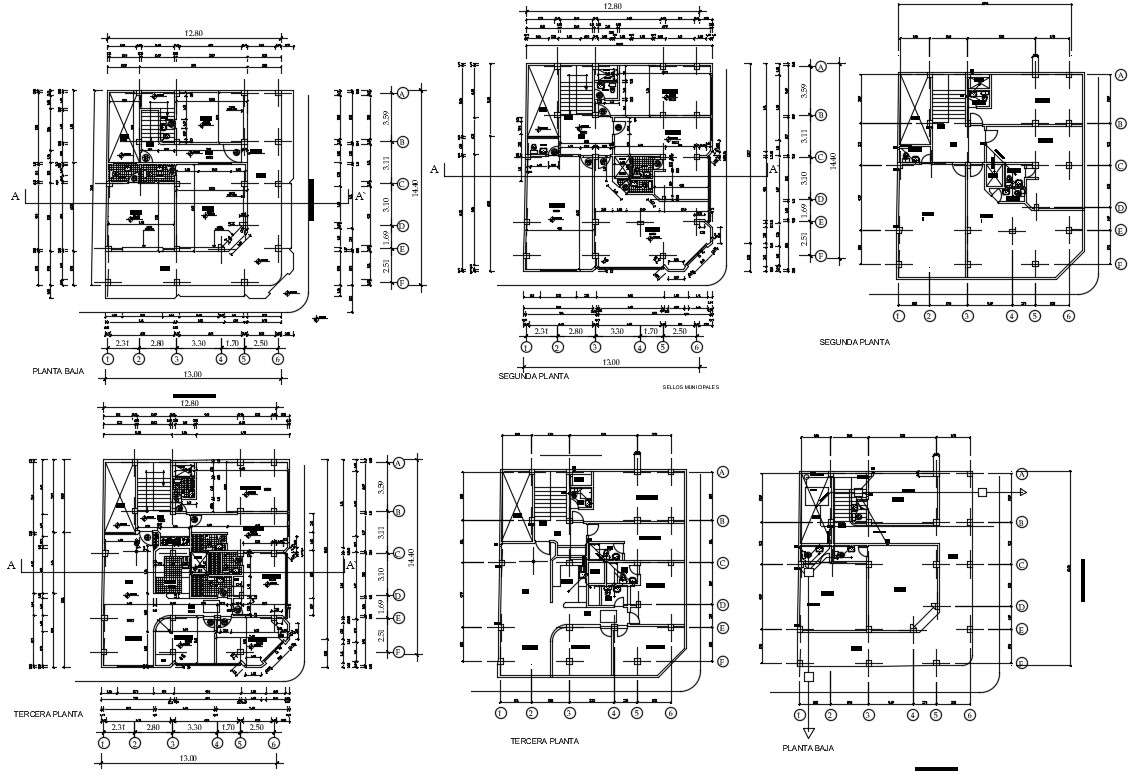 Architecture Office Floor Plan DWG File