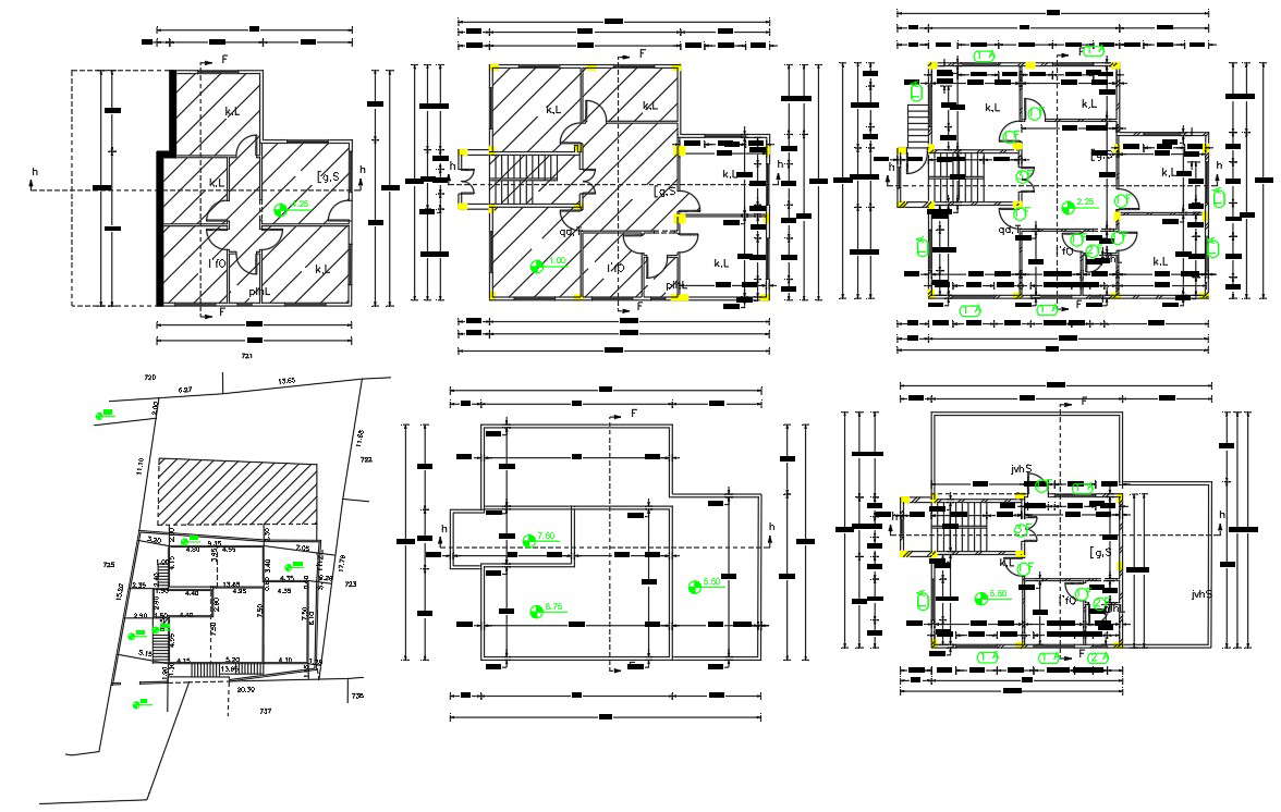 Architecture AutoCAD Bungalow Plan With Dimension