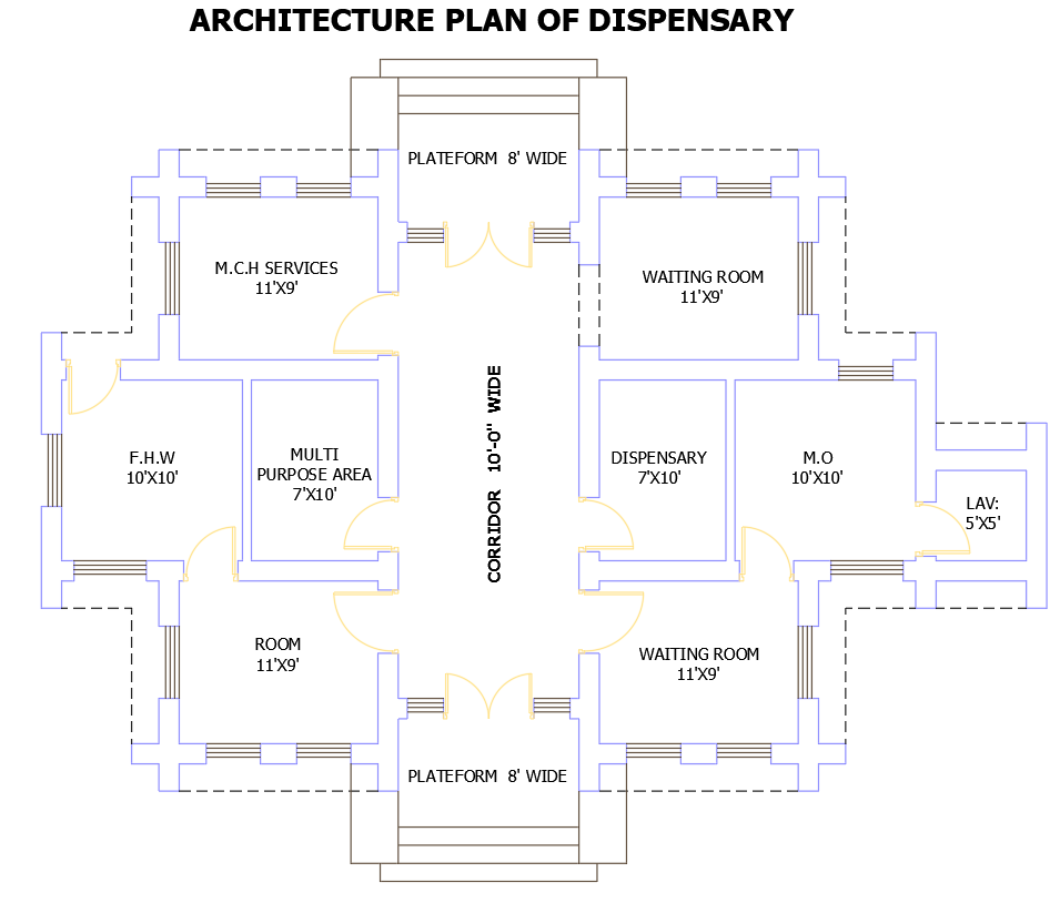 Architecture Layout Plan of Modern Dispensary Building