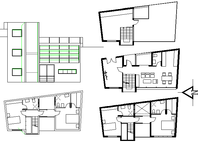 Artists house plan detail dwg file