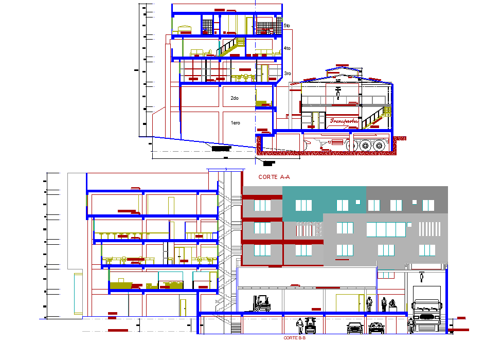 Assembling of transformer section plan detail dwg file