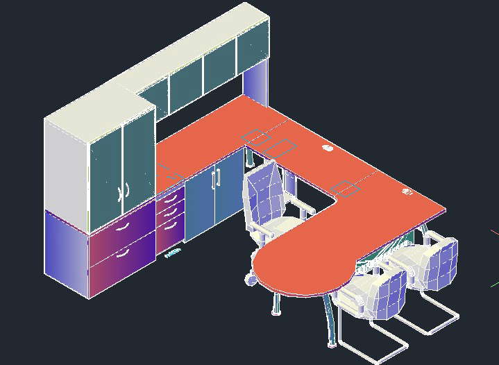 Assistant Management Module 3D CAD for Office Layouts