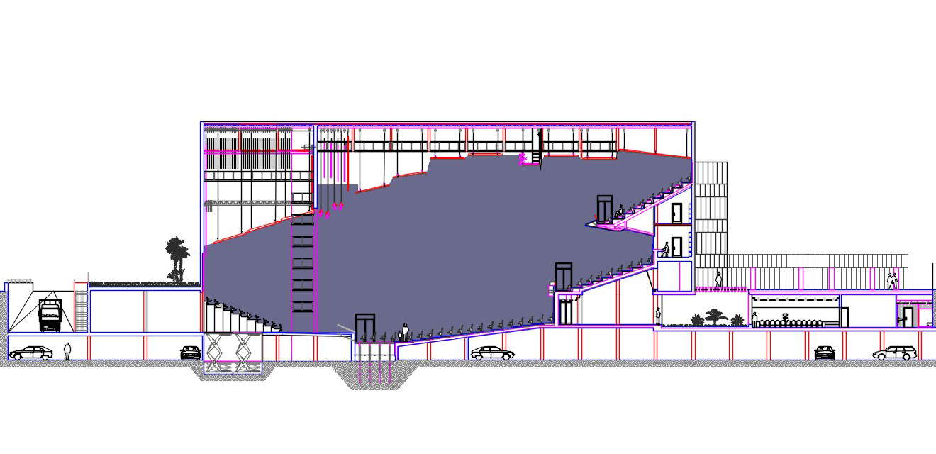 Auditorium Building Seating Section DWG File