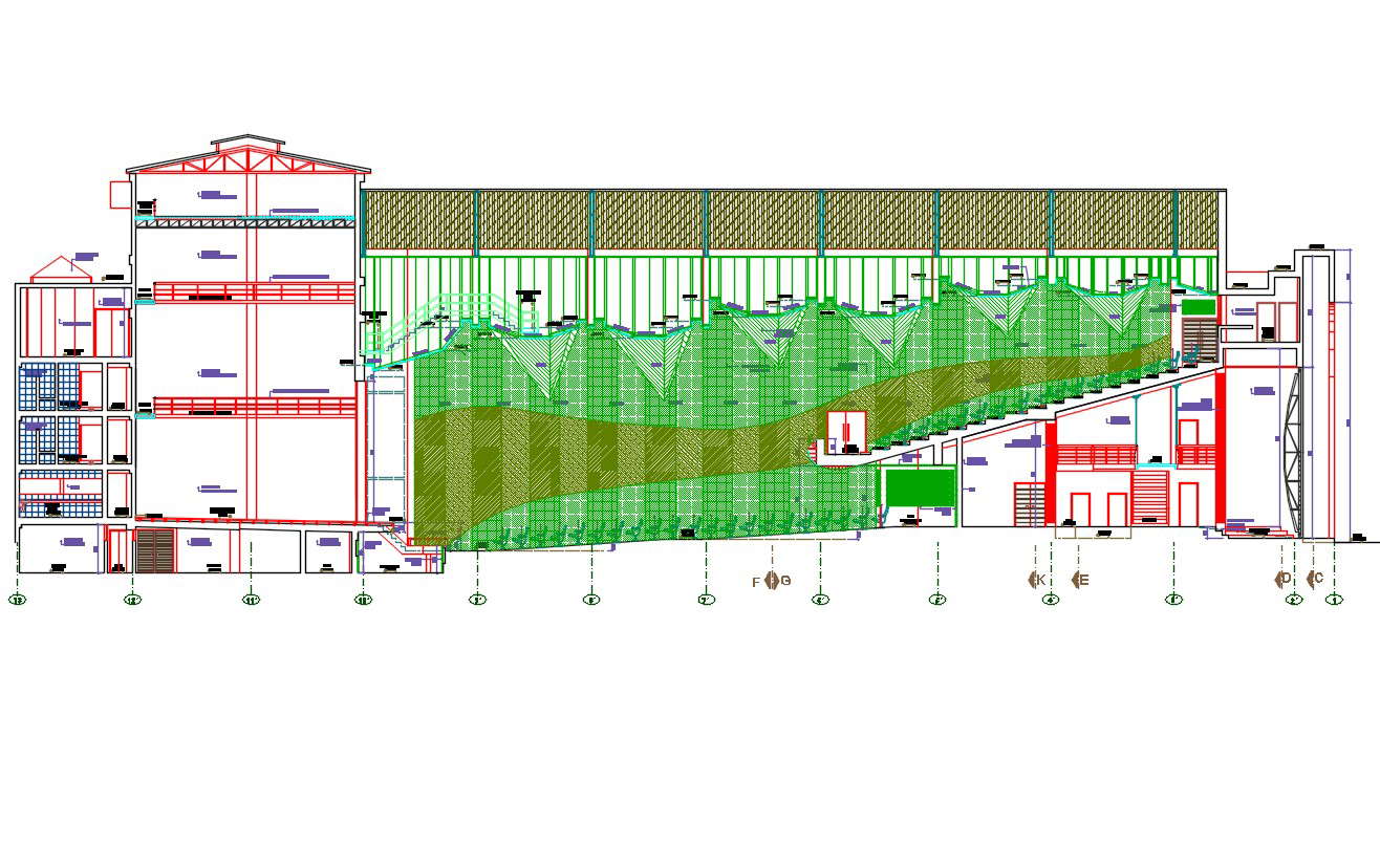 Auditorium Building Section DWG File