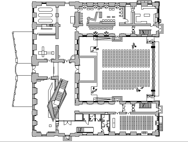 Auditorium Hall Plan Design dwg file