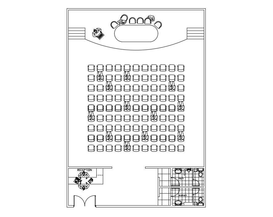 Auditorium Layout Plan DWG File