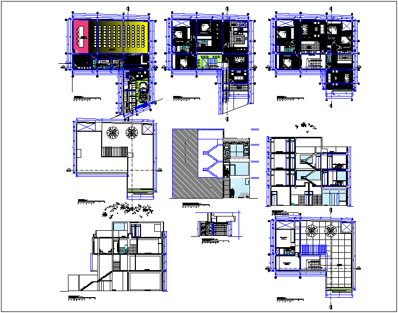Auditorium building plan detail dwg file