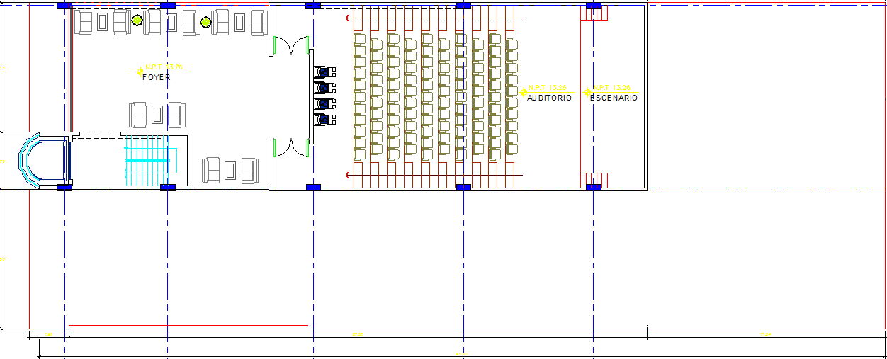 Auditorium layout plan dwg file