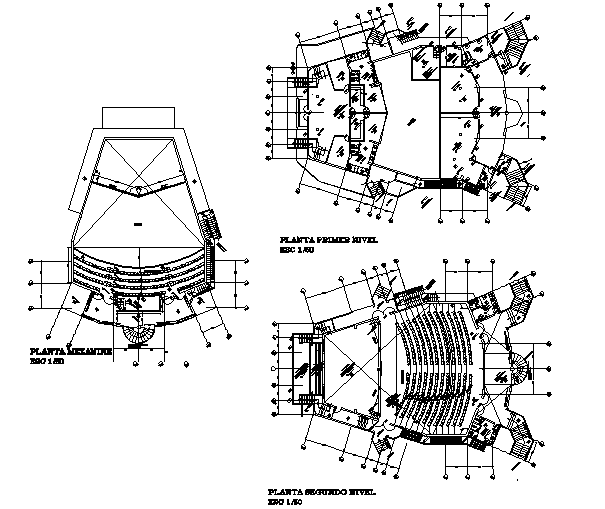 Auditorium project detail dwg file