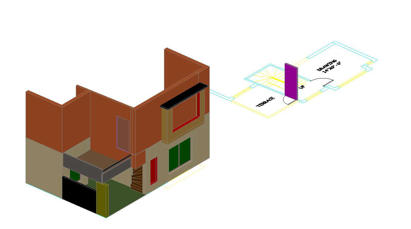 AutoCAD 3d House Tutorial Drawing