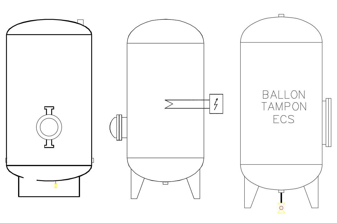 AutoCAD Drawing Of Ballon Tampon ECS DWG File Free Download 
