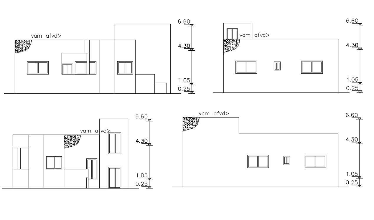 AutoCAD House Elevation Design Download Free Drawing