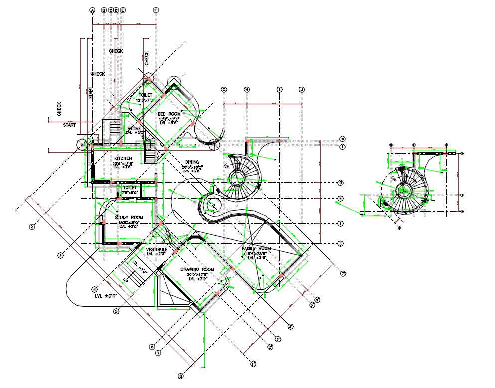 AutoCAD House Plan 