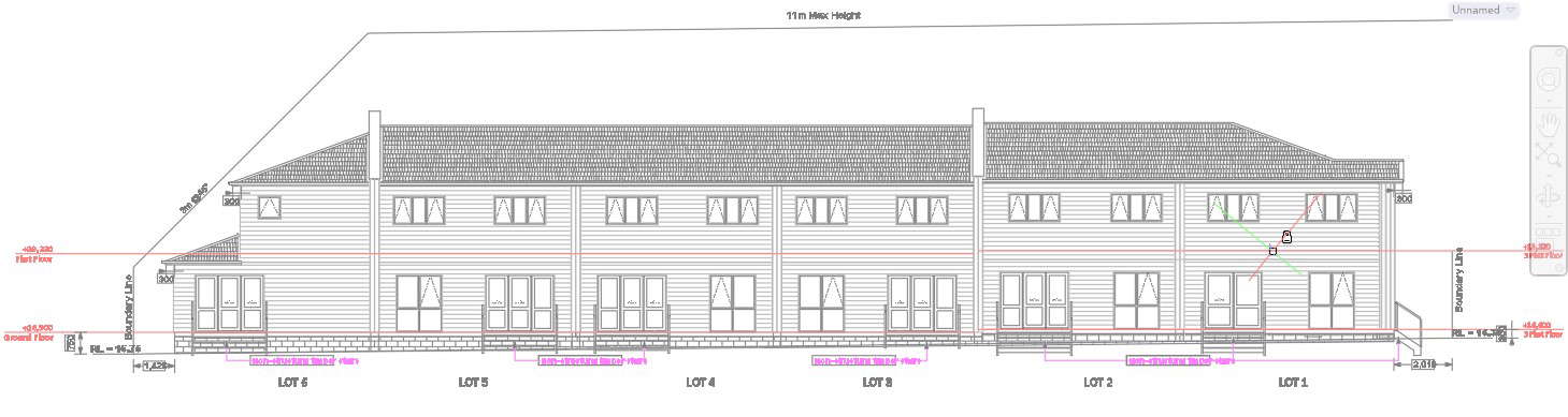 Row House Front Elevation in AutoCAD 2D DWG Format