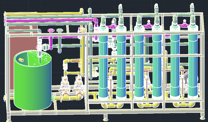 AutoCAD 3D Piping & Filtration System DWG | CadBull