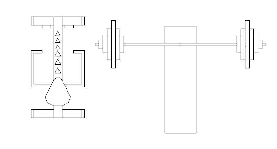 AutoCAD, Dwg file of gym equipment cad blocks .