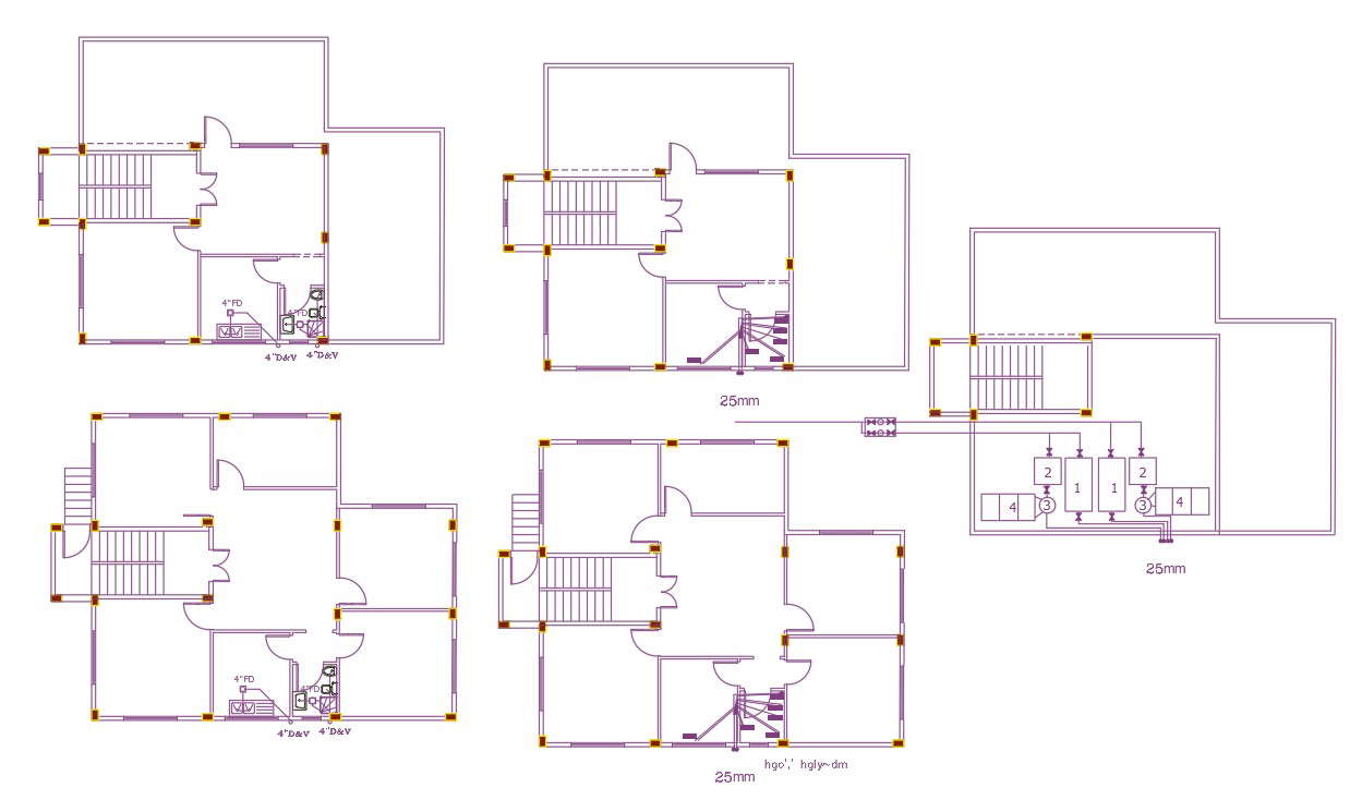 AutoCAD House Plumbing Plan Design DWG File