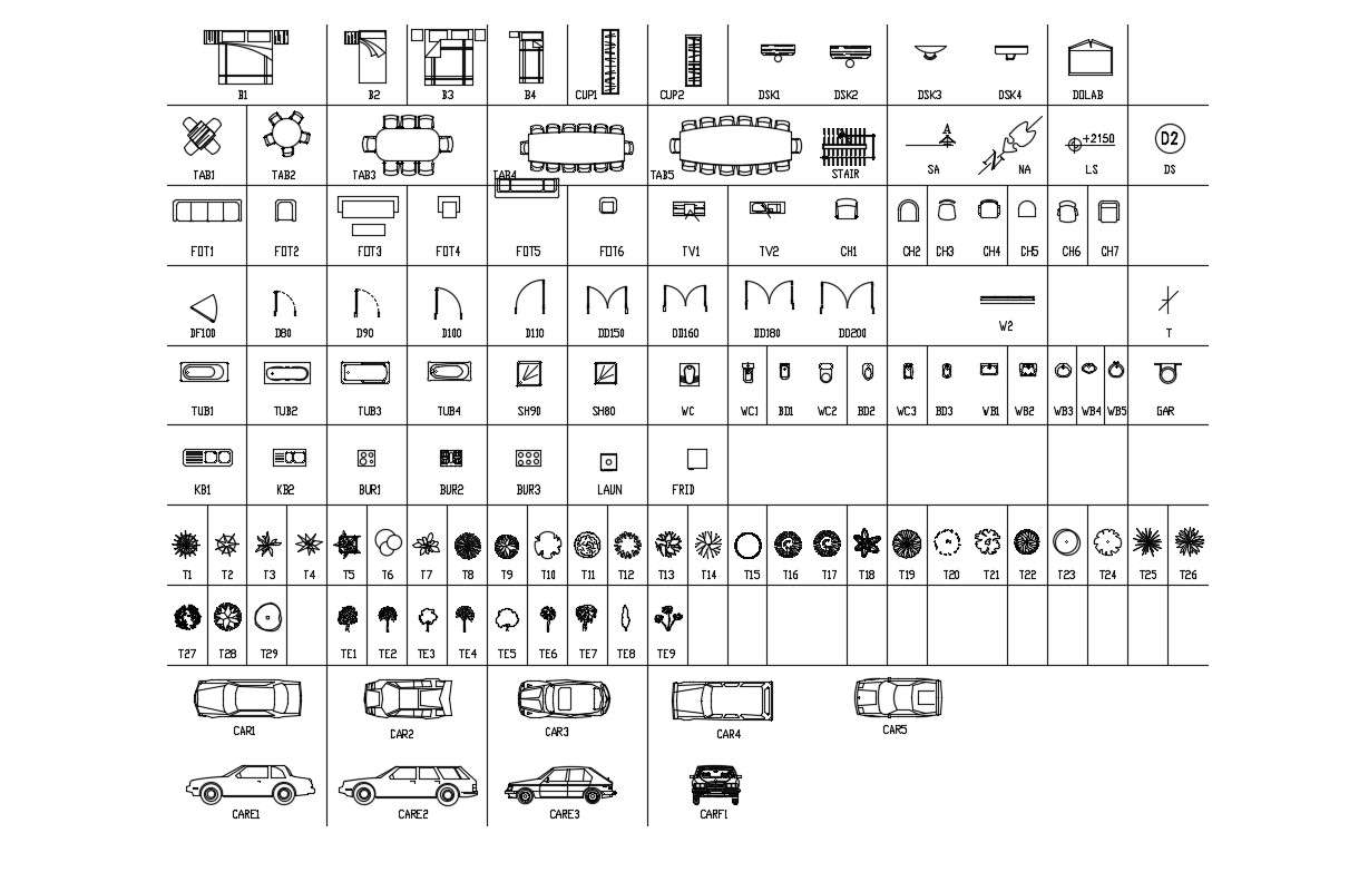 Autocad Furniture Blocks DWG Free Download 