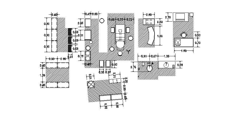 Autocad blocks of office furniture