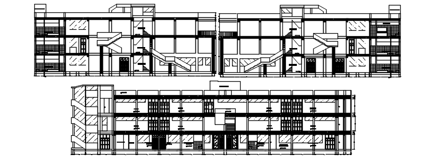 Autocad drawing of  3 storey building design