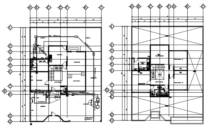 Autocad drawing of Residential bungalow layout