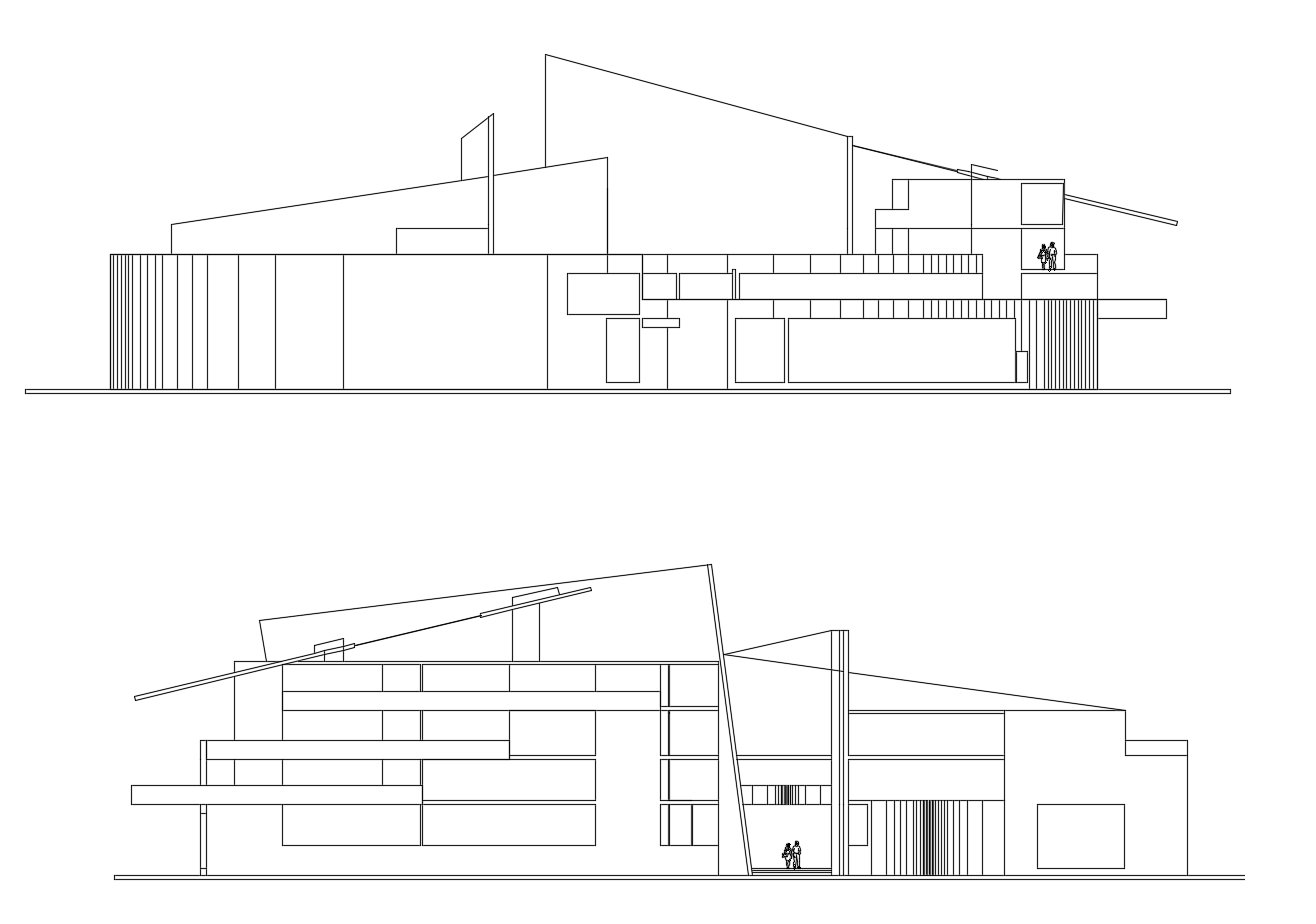 Autocad drawing of art center elevations