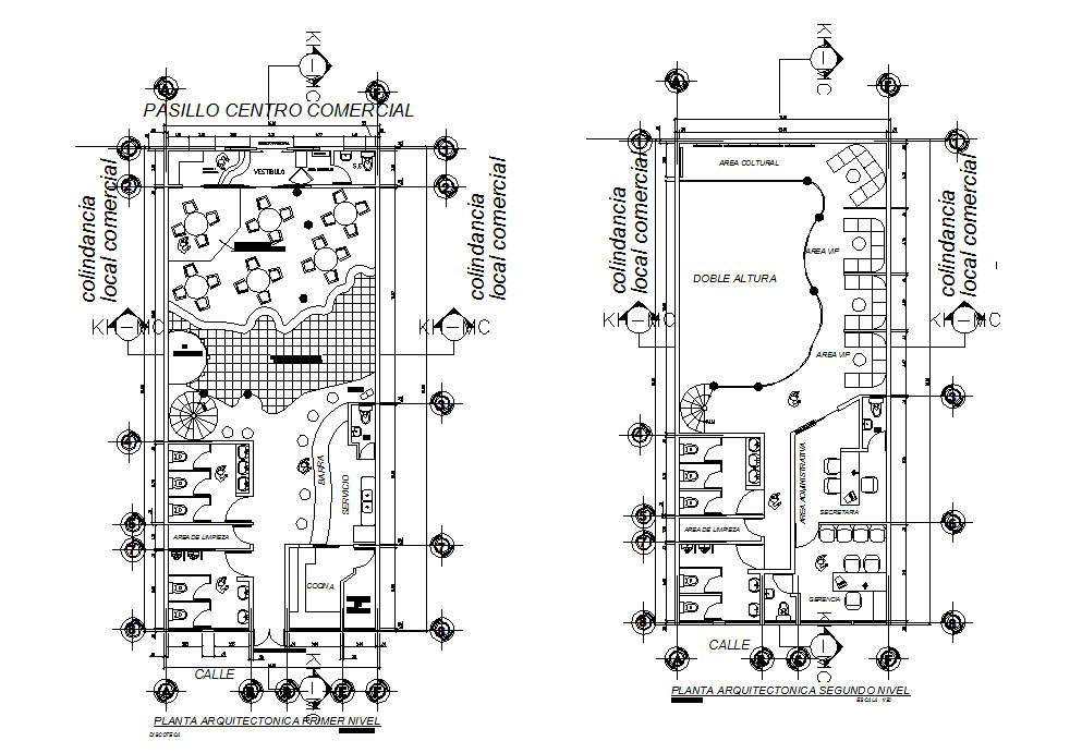 Autocad drawing of bar restaurant 