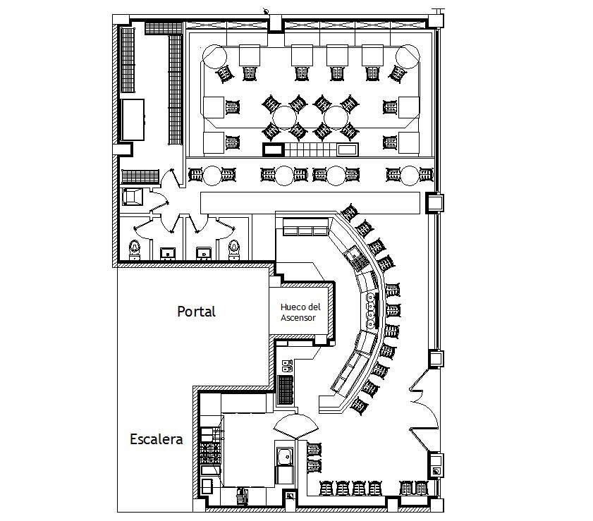 Autocad drawing of bar restaurant