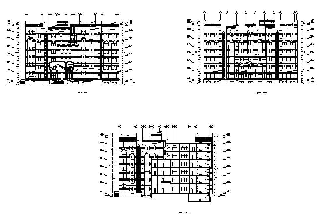 Autocad drawing of building elevation