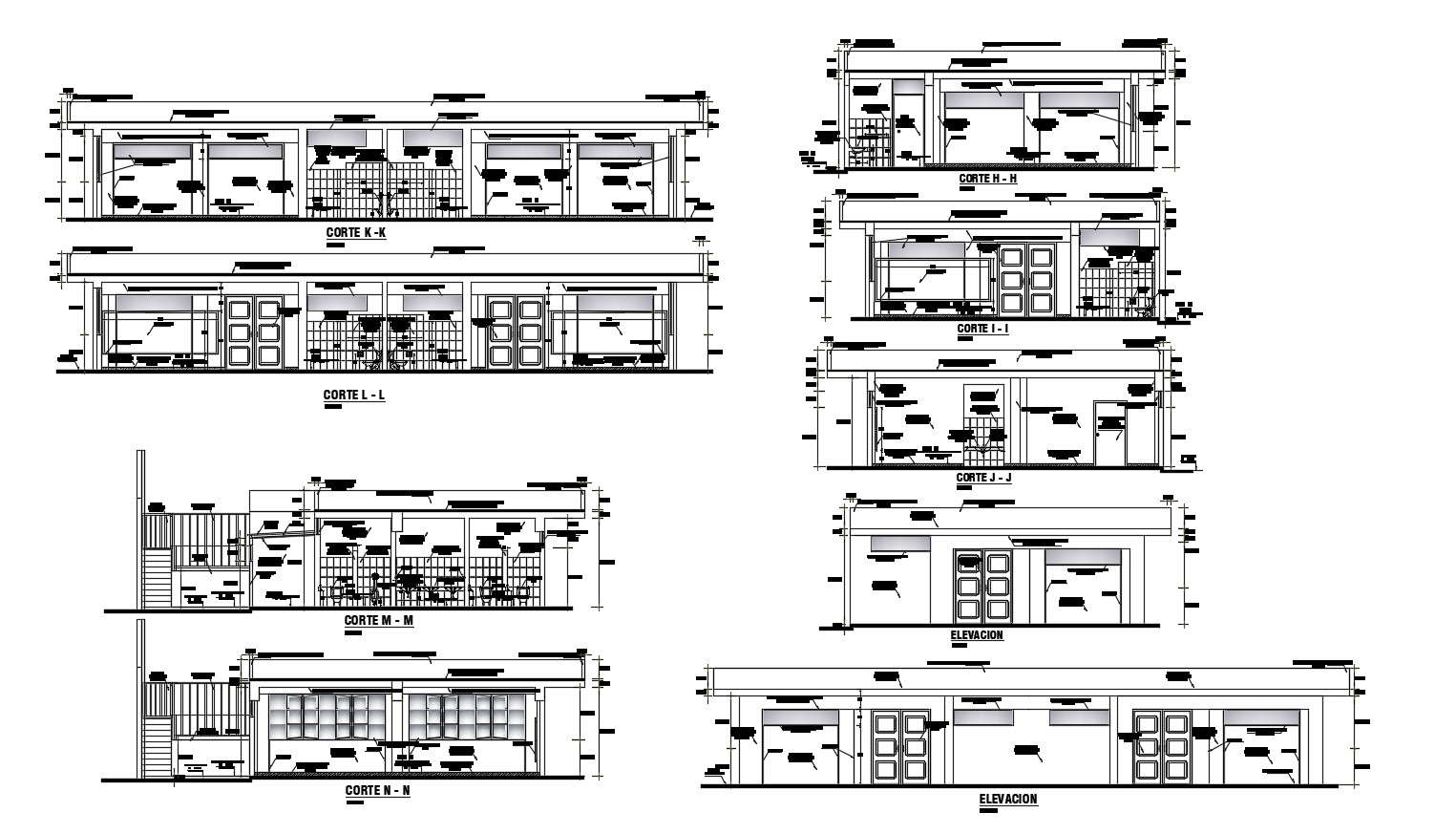 Autocad drawing of classroom elevations