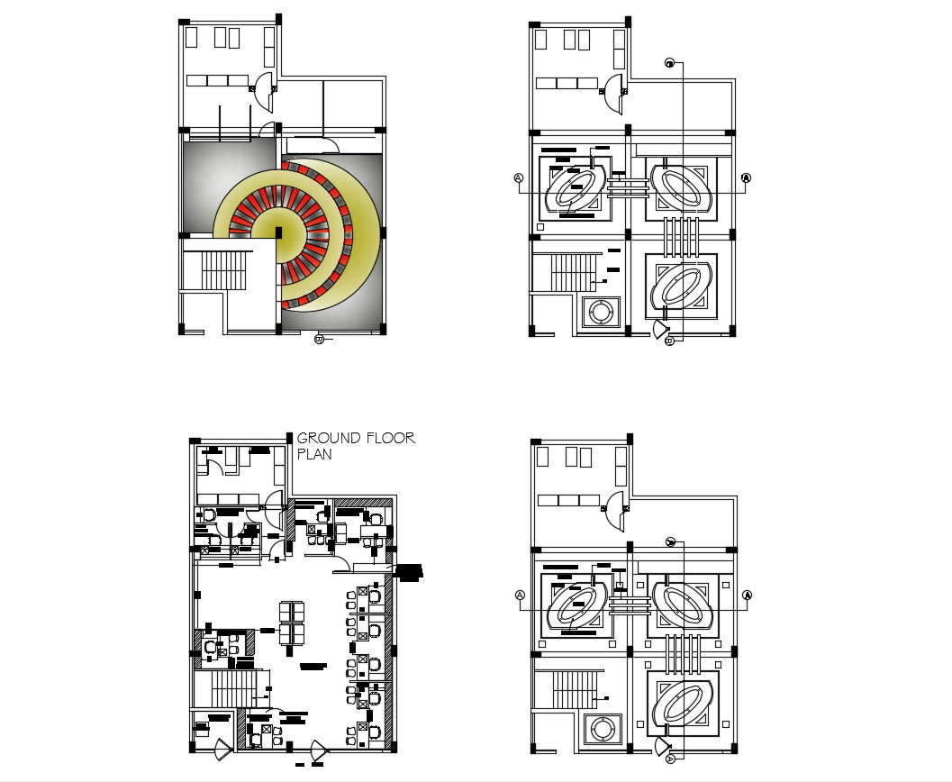 Autocad drawing of commercial bank