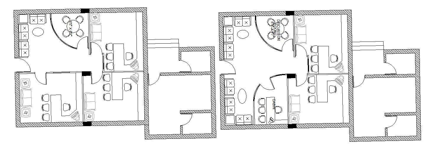 Small Office Floor Plan In AutoCAD File