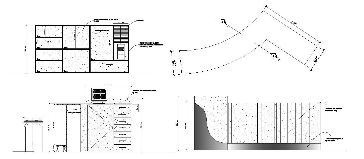 Autocad drawing of furniture detail