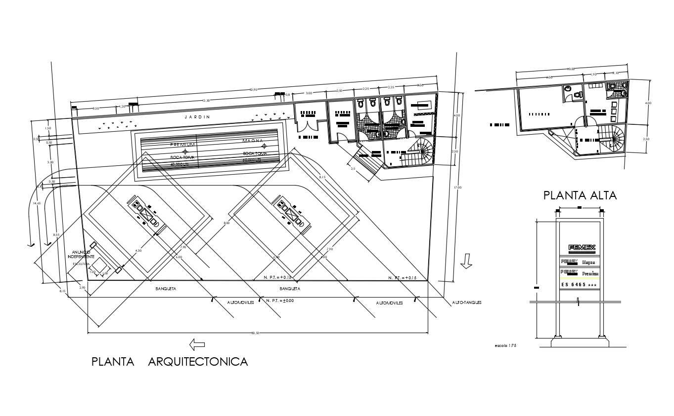 Autocad drawing of gas line station