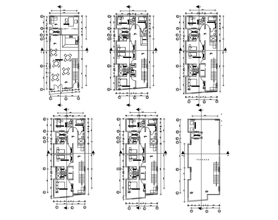 Autocad drawing of hotel