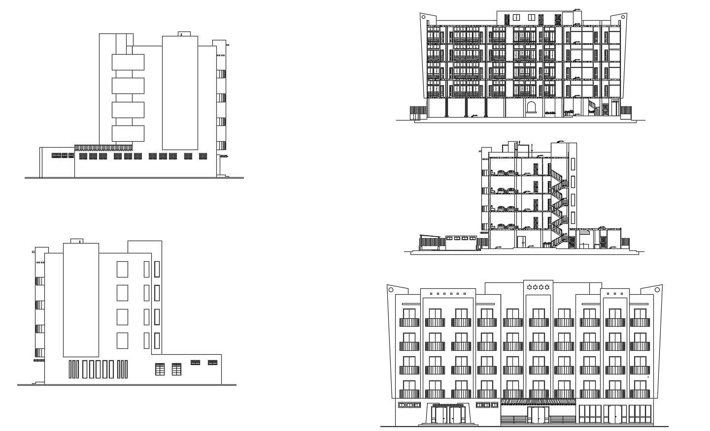 Autocad drawing of hotel elevations