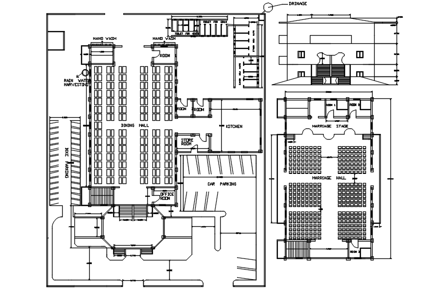 Autocad drawing of hotel layout