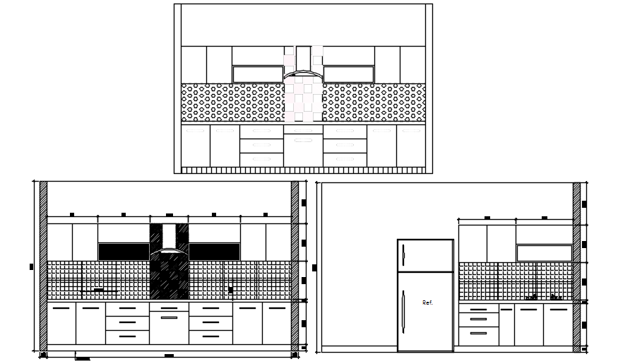 Modern Kitchen Design CAD Drawings