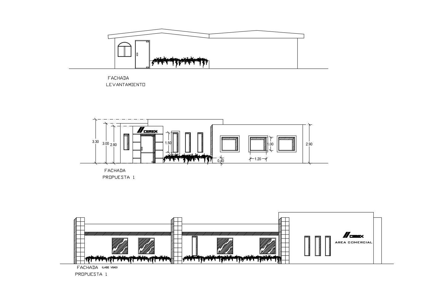 Autocad drawing of office with different elevation