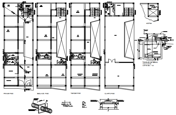 Autocad drawing of plumbing layout of college 