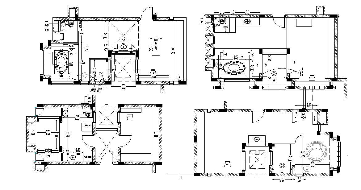 Residential Bungalow Plan In DWG File